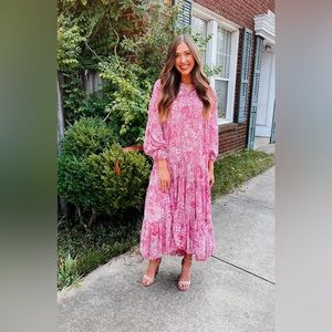 Free People Feelin’ Groovy Maxi- Pink combo